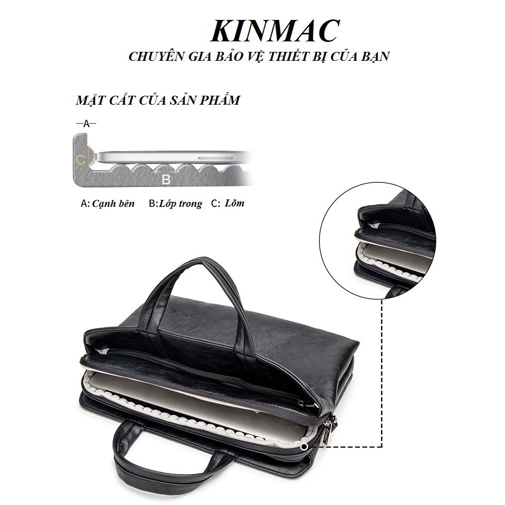 Túi chống sốc Laptop [Có dây đeo] KINMAC nhiều ngăn 13.3inch, 14inch, 15.6inch bảo vệ máy cực tốt