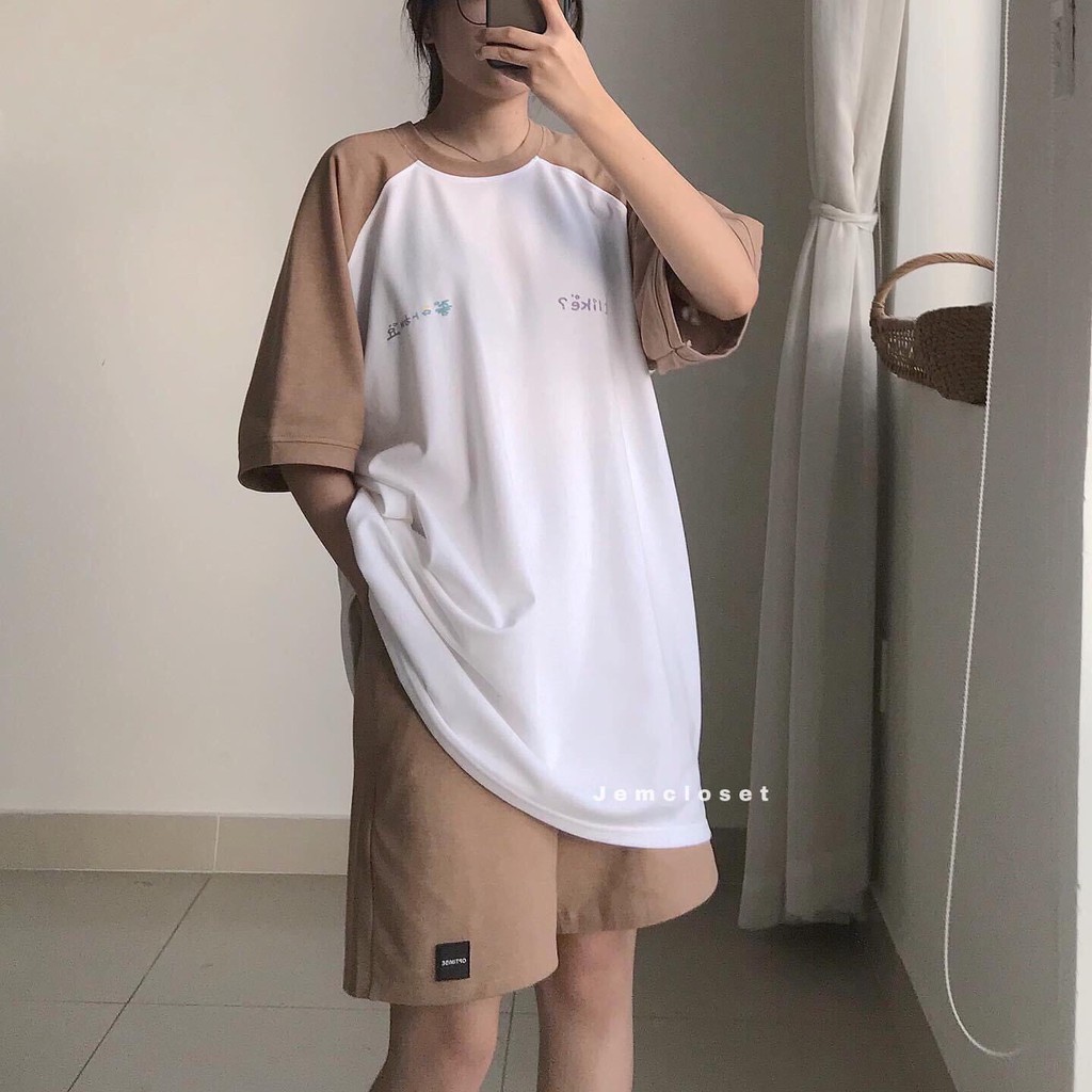 Set đồ nữ vải cotton họa tiết chữ Hàn Quốc kèm áo thun tay lỡ quần short ống rộng lưng thun GuuZ | BigBuy360 - bigbuy360.vn