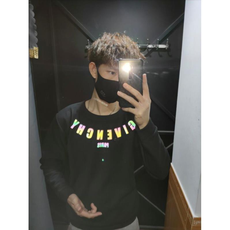 SALE- Áo nỉ Sweater nỉ bông phản quang (dạ quang) G-V-C form suông rộng unisex, cổ tròn - cực HOT