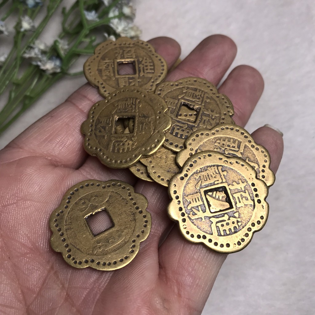 Combo 5 đồng tiền hoa mai bằng đồng kt 3cm | BigBuy360 - bigbuy360.vn