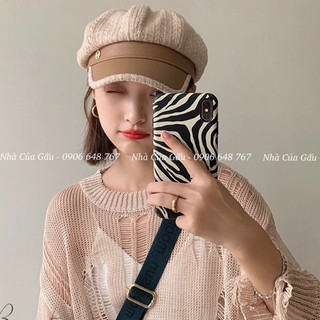 Nón beret phối da hàng cao cấp