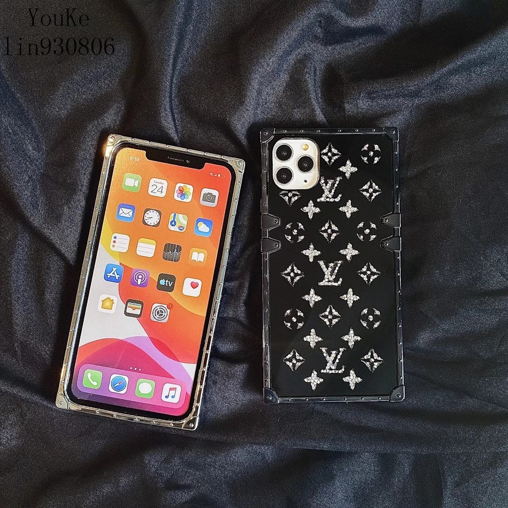 Ốp Điện Thoại Hình Vuông Họa Tiết Lv Gắn Gương Phối Vân Kim Cương Cho Iphone 12mini Xr Se2 11 12pro Max | BigBuy360 - bigbuy360.vn