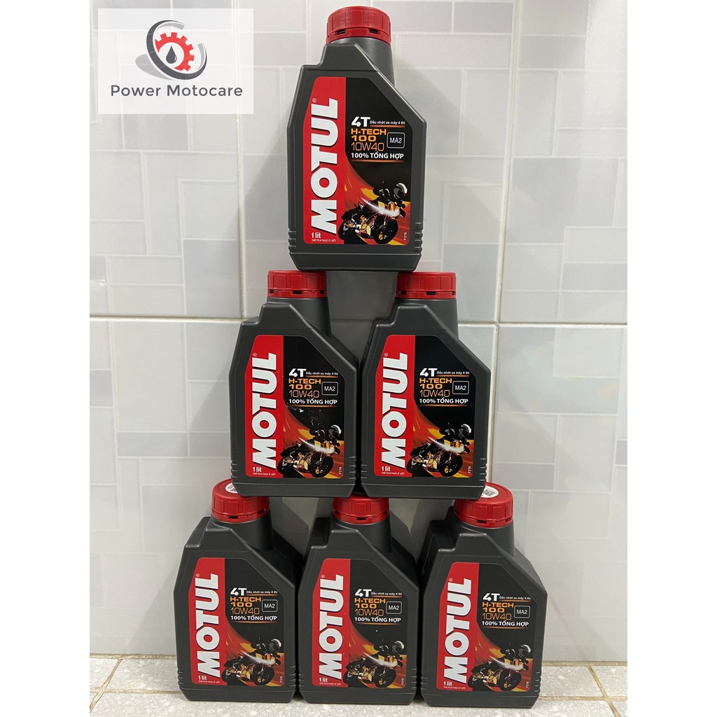 Nhớt tổng hợp xe số Honda, Yamaha, mô tô PKL Motul H-Tech 100 4T 10W40 1L