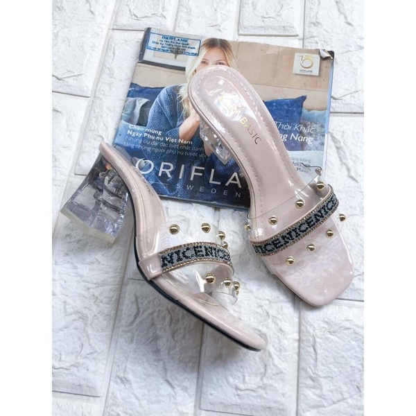 Sandal, dép cao gót quai trong gót tim tôn chân cực xinh