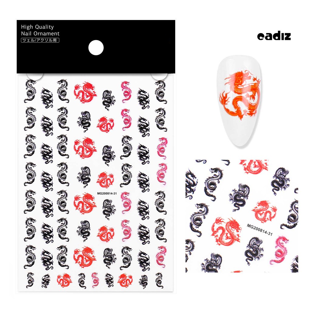 Hình dán trang trí móng tay họa tiết rồng đẹp mắt cá tính