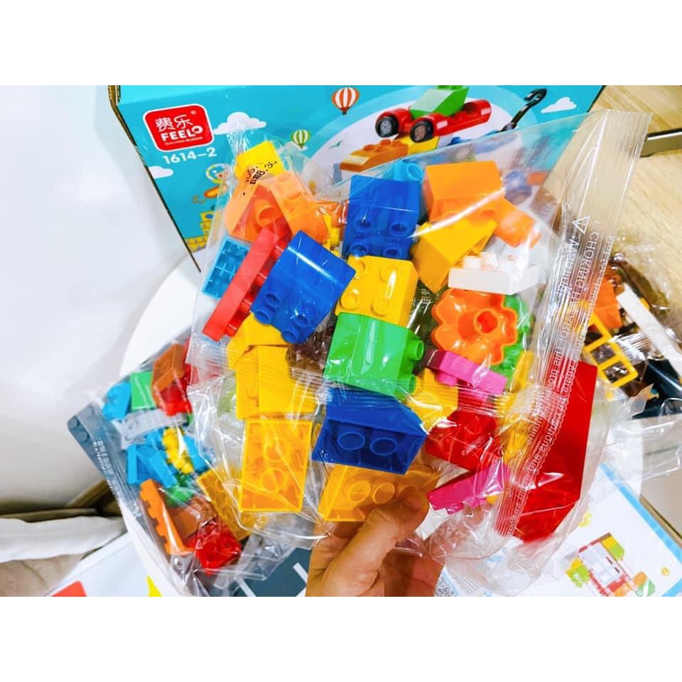 Đồ chơi ghép hình Feelo cho bé - Lego Nhà ga 105 chi tiết + 2 đế
