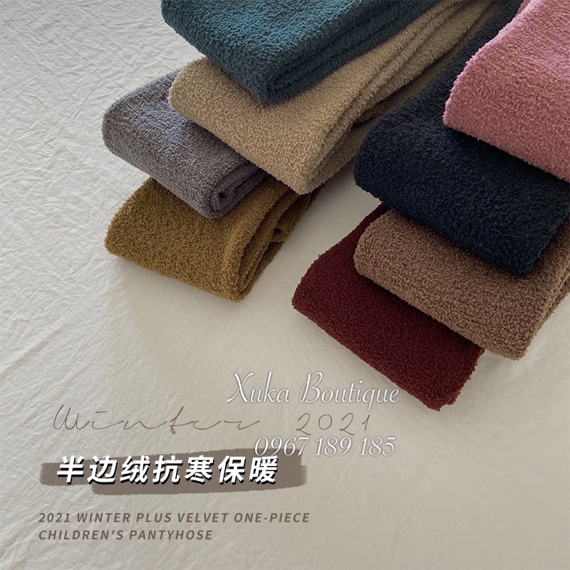 Quần Tất Lông Cừu Bé Gái Bé Trai Cực Ấm Quần Legging Trẻ Em Thu Đông Quảng Châu Cam Kết Đẹp
