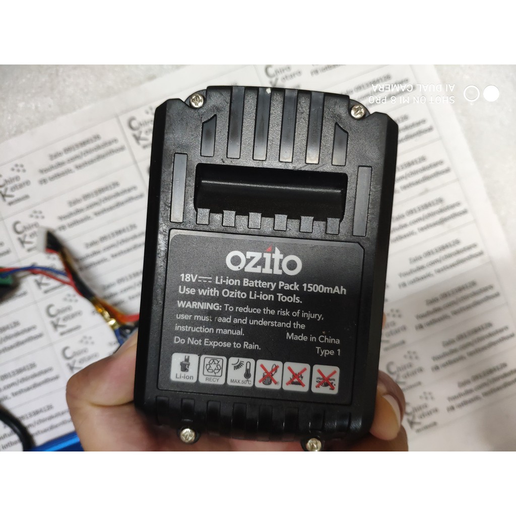 [DIY] Đế sạc bộ pin Ozito 18V Li-ion 1500mAh để dùng với sạc cân bằng imax B6