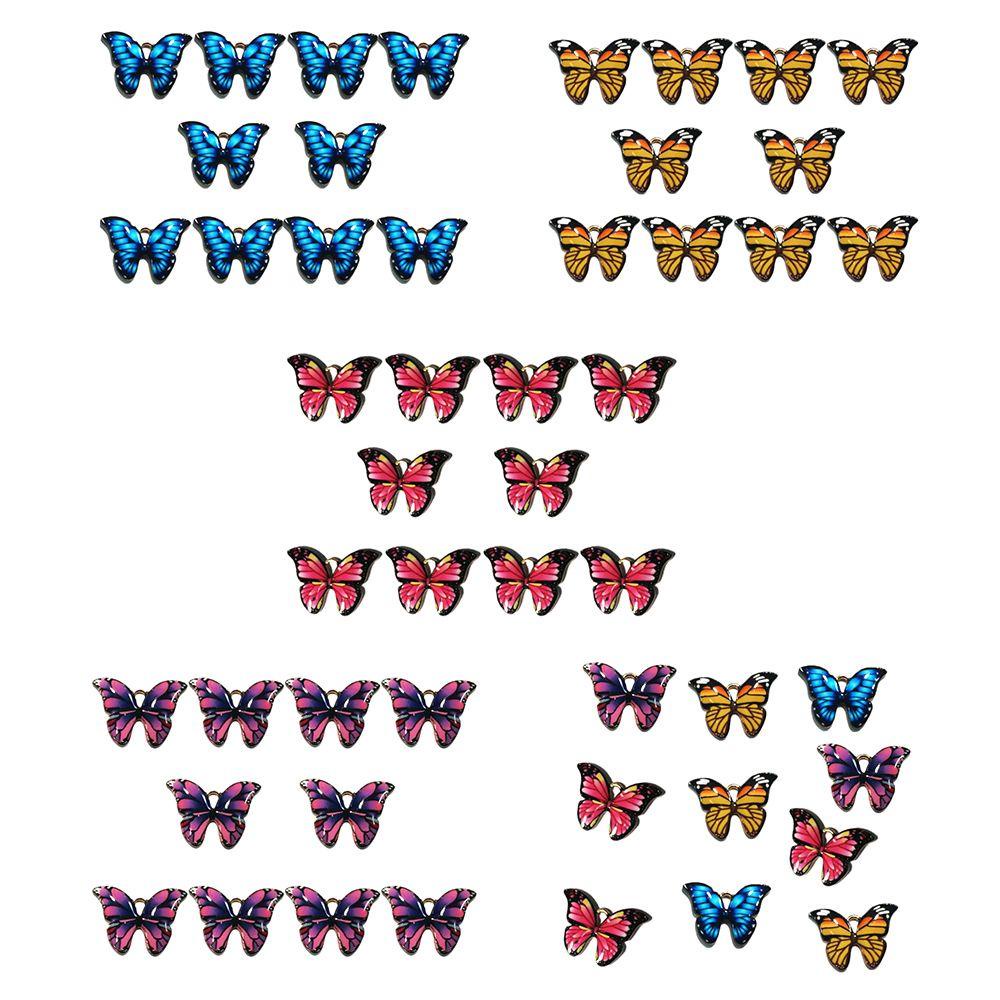 Set 10 Mặt Dây Chuyền Hình Bướm Bằng Kim Loại Tráng Men Thủ Công DIY