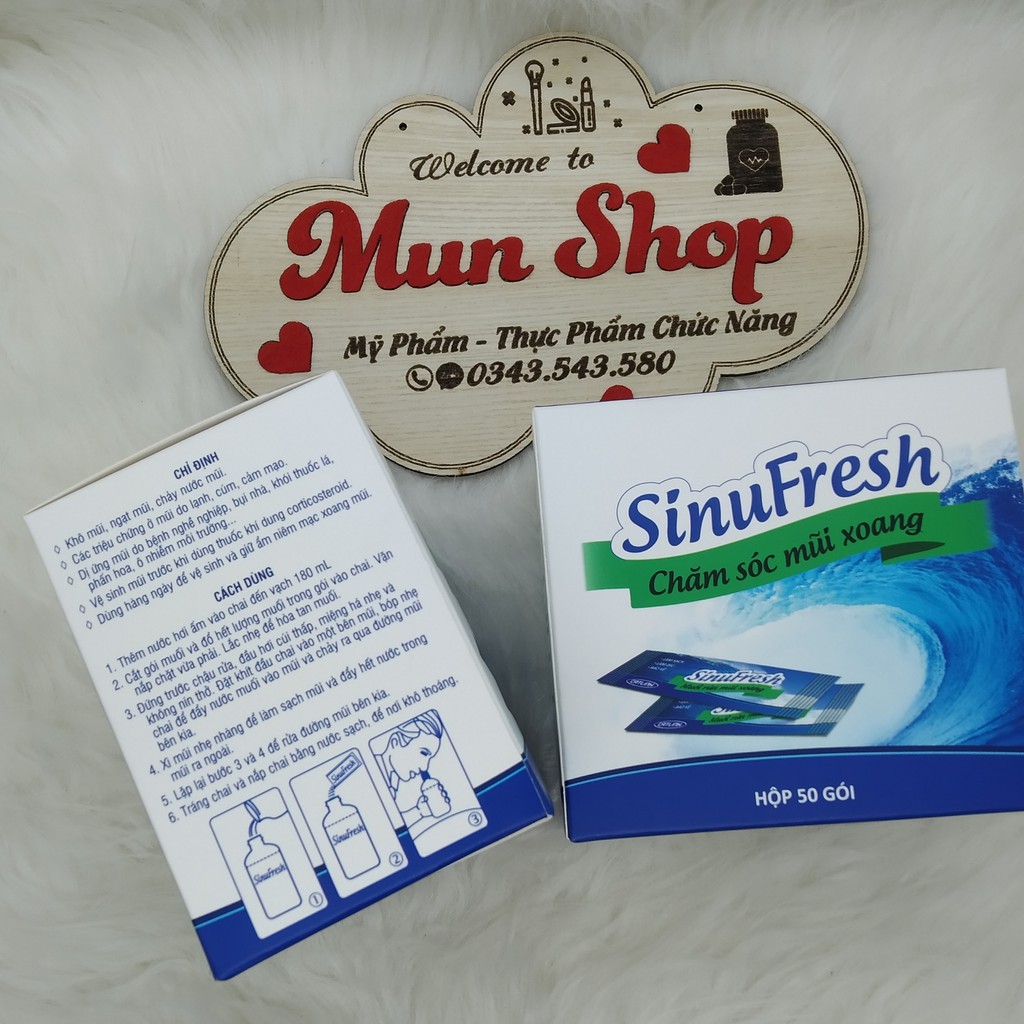 [CHÍNH HÃNG] SinuFresh - Muối Rửa Mũi Xoang hộp 50 gói