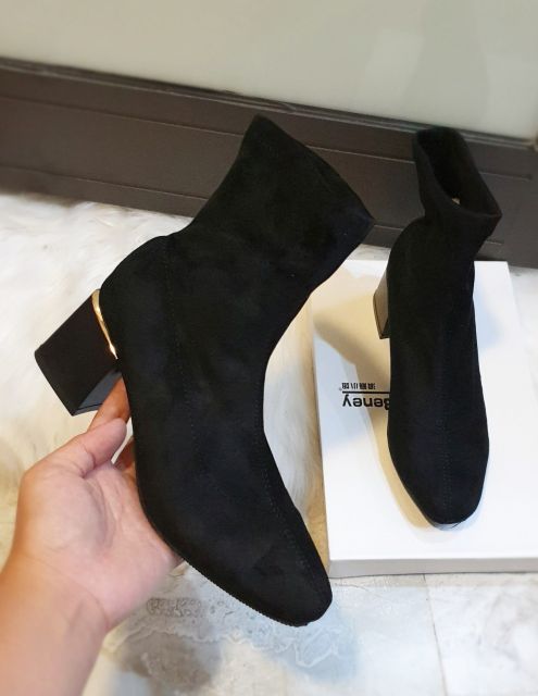 Boots da lộn gót trụ 5cm