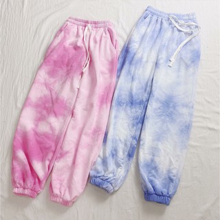 Quần Jogger TIEDYE Nỉ Bo Gấu Dánh Rộng Ulzzang Unisex (Ảnh Thật)