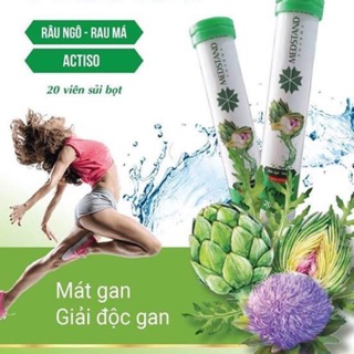Viên sủi actiso râu ngô rau má mát gan giải độc, tub 20 viên