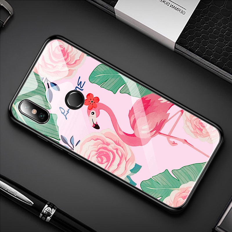 Ốp điện thoại mặt kính cường lực họa tiết thời trang cho Xiaomi Redmi 5 Note 5 Pro Redmi 5 Plus