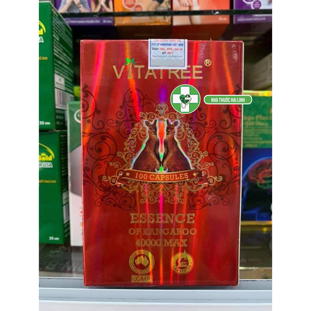 Viên uống tăng cường sinh lý nam Vitatree Essence of Kangaroo 40000 Max⚡Tặng quà⚡Nhập khẩu Úc giúp bổ thận tráng dương
