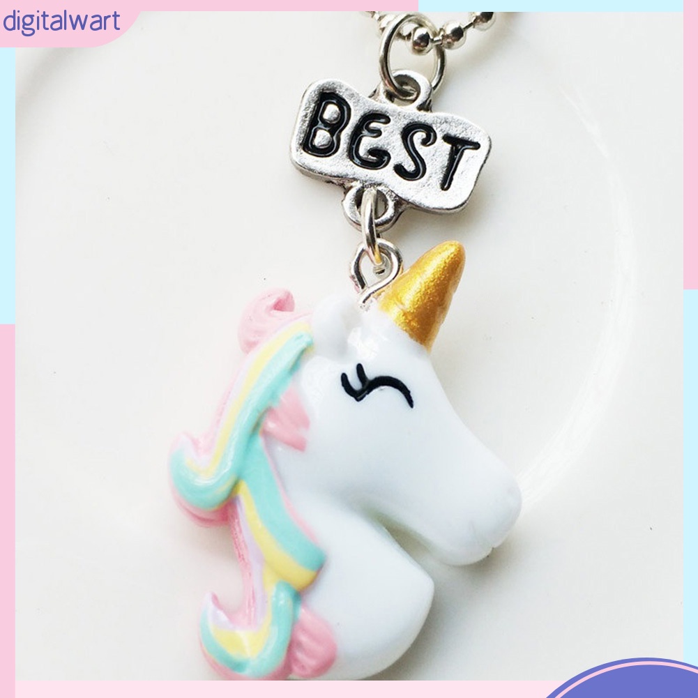 Set 2 dây chuyền mặt kỳ lân một sừng dễ thương cá tính dành cho đôi bạn thân