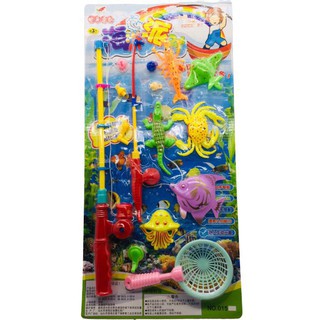 Đồ chơi trẻ em - Bộ câu cá đồ chơi 2 cần tặng kèm vợt cá