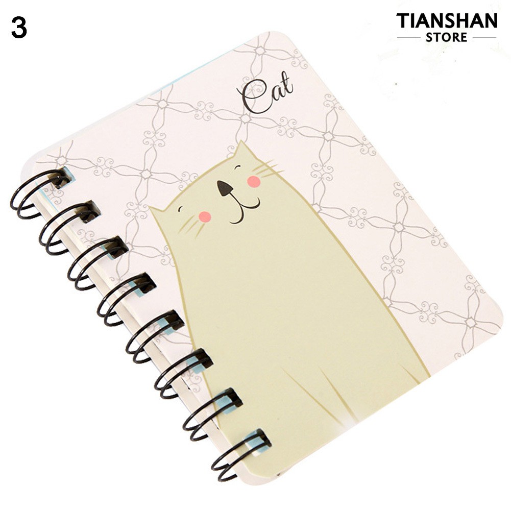 Student supplies In stock 80Sheets Mini Cartoon Animal Notebook Coil Book Office School Supply 