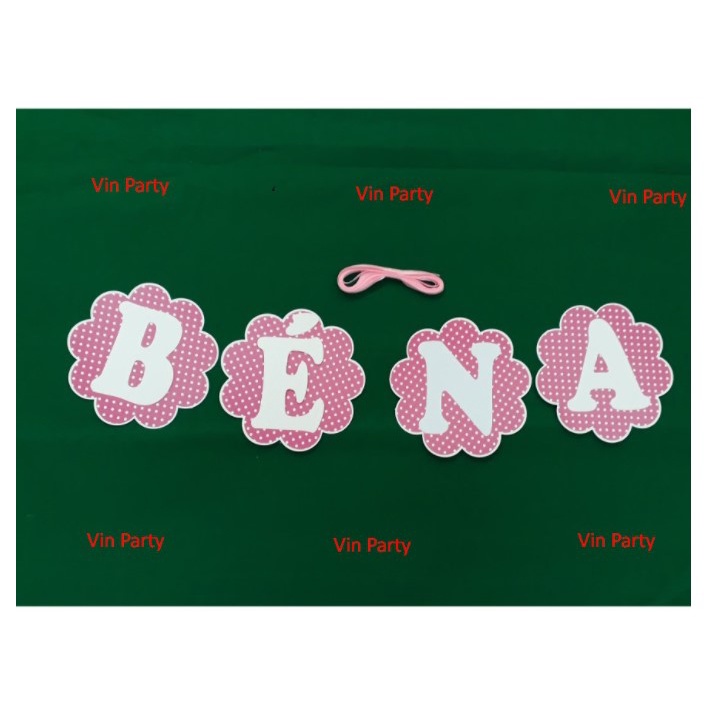 Dây Chữ Ghép Tên Có Dấu Trang Trí Sinh Nhật, Banner DÂY Chữ Giấy 3d TÊN BÉ theo yêu cầu Phụ kiện trang trí sinh nhật