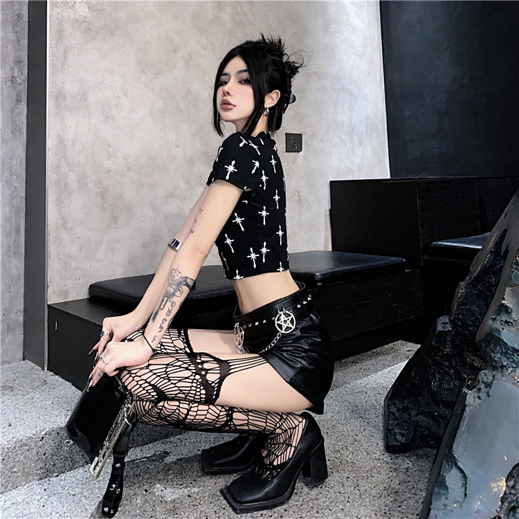 Quần Tất Lưới Liền Dây Kẻ Sọc Dơi Cosplay - Vani Store - TAT00179