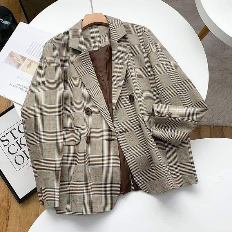 ÁO BLAZER KẺ NỮ - HÀNG QUẢNG CHÂU LOẠI 1 | BigBuy360 - bigbuy360.vn