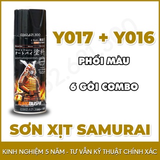 Màu Xanh Candy Y017 kết hợp Vàng Candy Y016 - Sơn Samurai