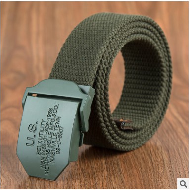 Thắt lưng nam vải bố  đầu khóa kim loại US dài 120cm bản ngang 3,8 cm.