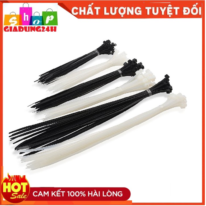 {Giá rẻ vô địch}Túi 100 Dây Thít  Màu Trắng Siêu dẻo, Dây Rút, Lạt nhựa cao cấp-Giadung24h