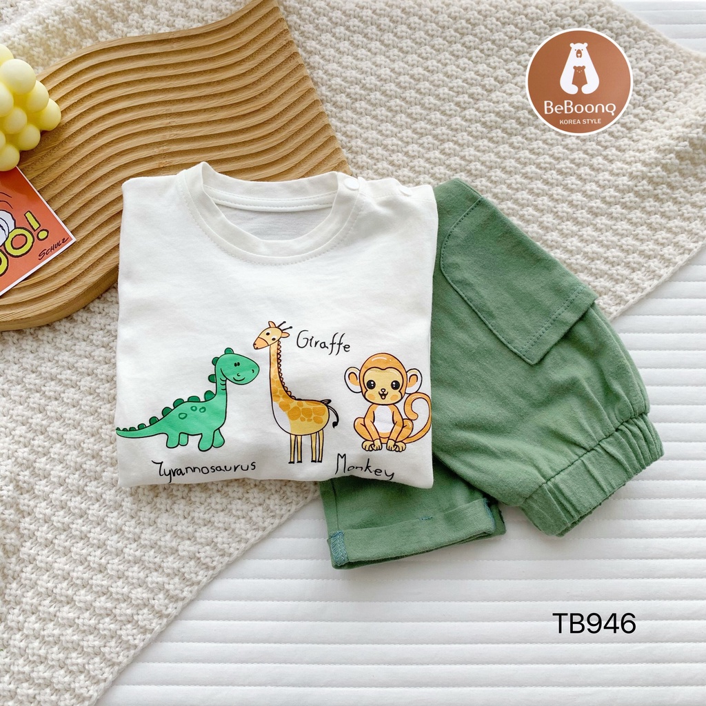 Bộ thu đông cotton Zoo cho bé