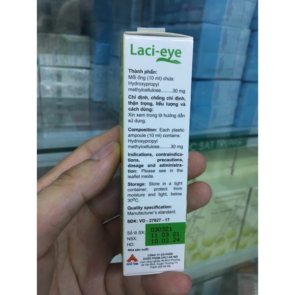 Nước mắt nhân tạo, Laci eye hỗ trợ chống khô mắt, cộm mắt, mỏi mắt tái tạo ngăn ngừa tổn tương giác mạc hiệu quả cao