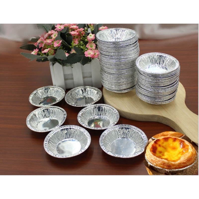 Set 100 khuôn bạc nướng bánh, đế bánh tart