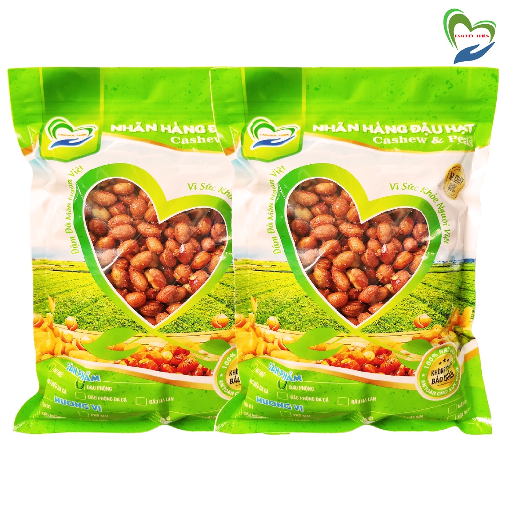 Combo 1KG đậu phộng rang muối Tâm Đức Thiện (2 x Túi 500GR)đồ ăn vặt