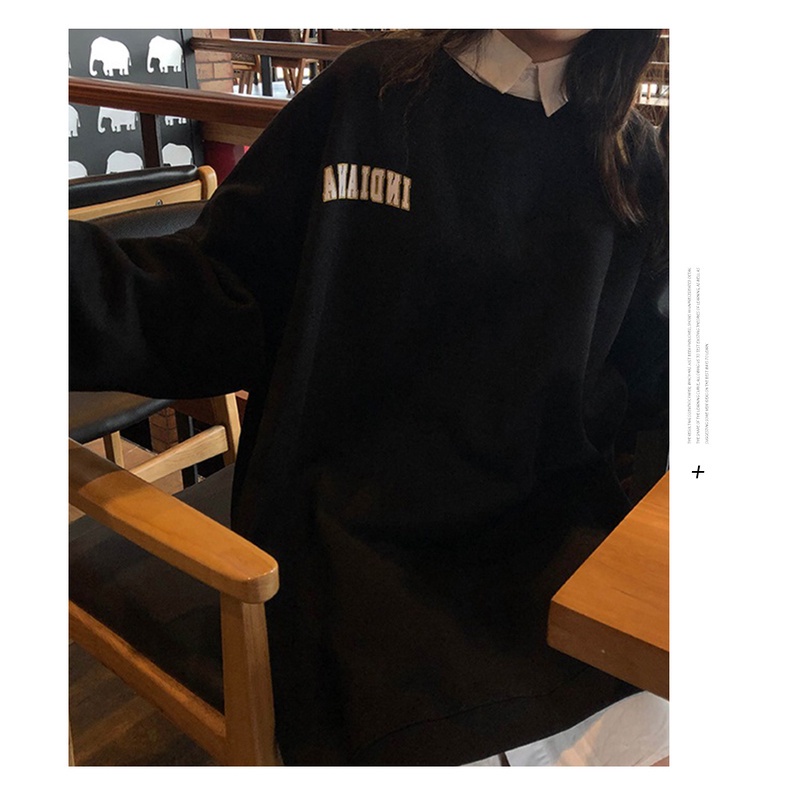 Áo Sweatshirt Tay Dài Cổ Tròn Vải Mỏng In Họa Tiết Cổ Điển Thời Trang Mùa Thu Phong Cách Hàn Quốc Cho Bạn Nữ | BigBuy360 - bigbuy360.vn