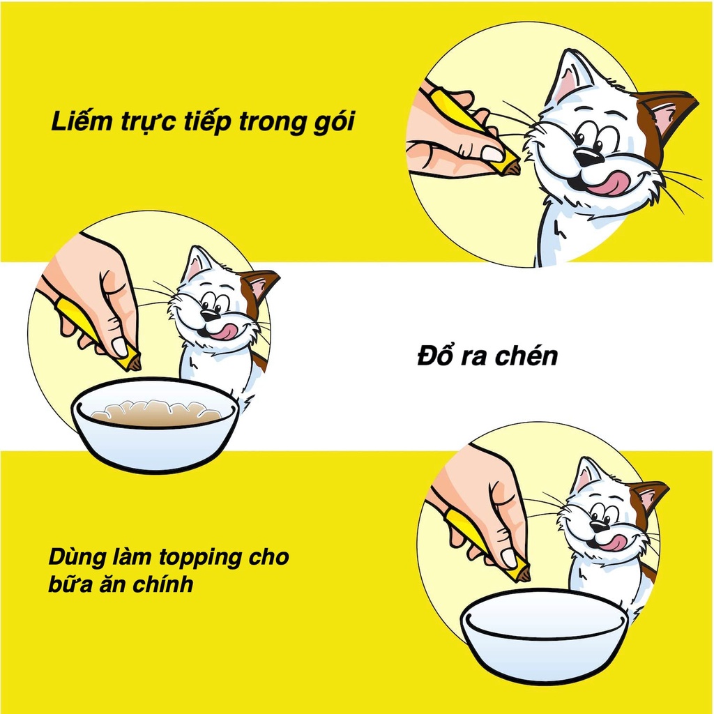 [𝗡𝗲𝘄] Súp thưởng mèo Temptations Creamy Puree Cat Treats (12g x 4 thanh) | Meoz Pet Snack