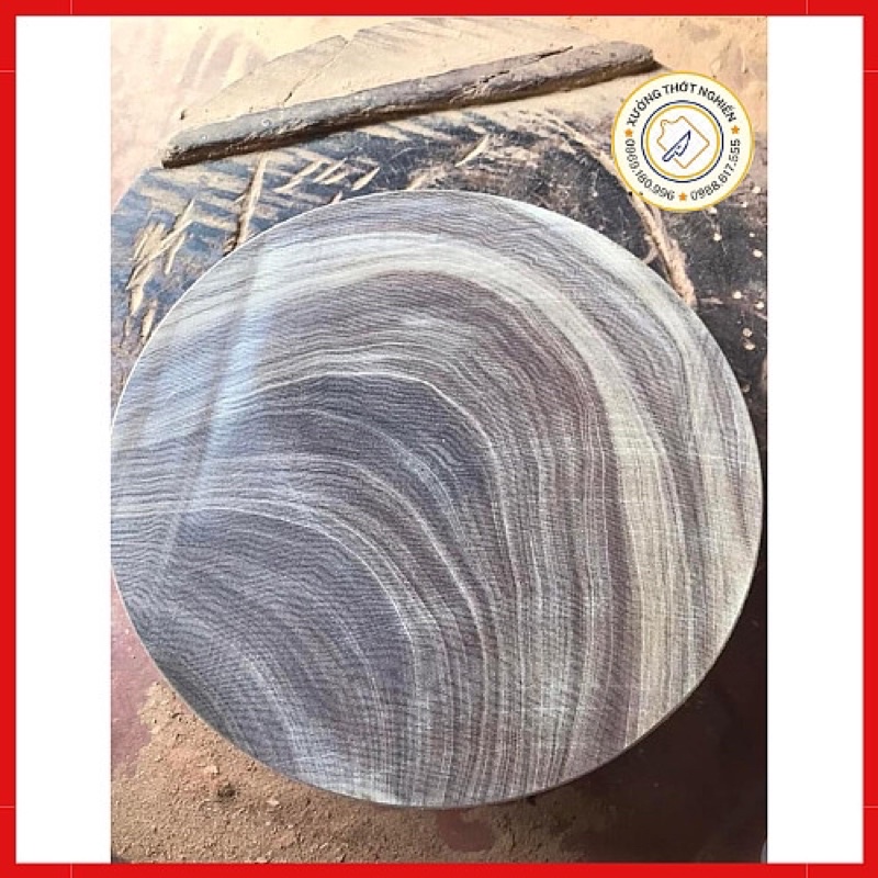 Thớt gỗ nghiến Tây Bắc 25cm, thớt tròn đường kính 25cm, độ dày tuỳ chọn, Thớt nghiến không tâm, quai xách