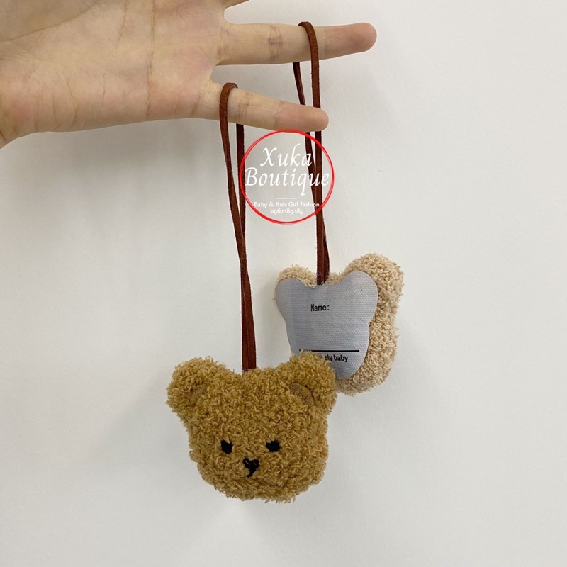 Name Tag Gấu Treo Cặp Cho Bé / Móc Treo Túi Đi Học Cho Bé 🧸