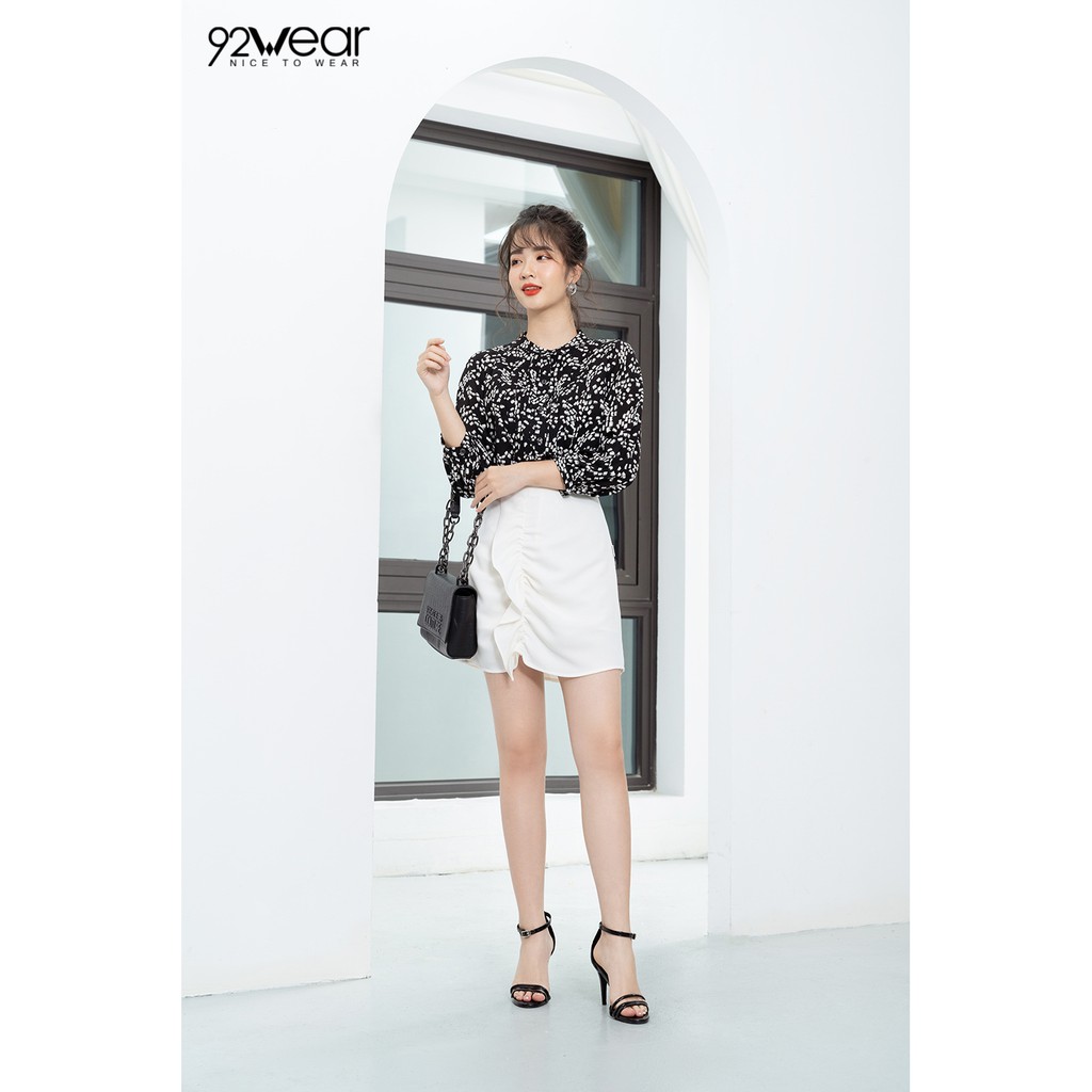 Chân váy chữ A ngắn dây rút nhún JAW0647 - 92WEAR | BigBuy360 - bigbuy360.vn