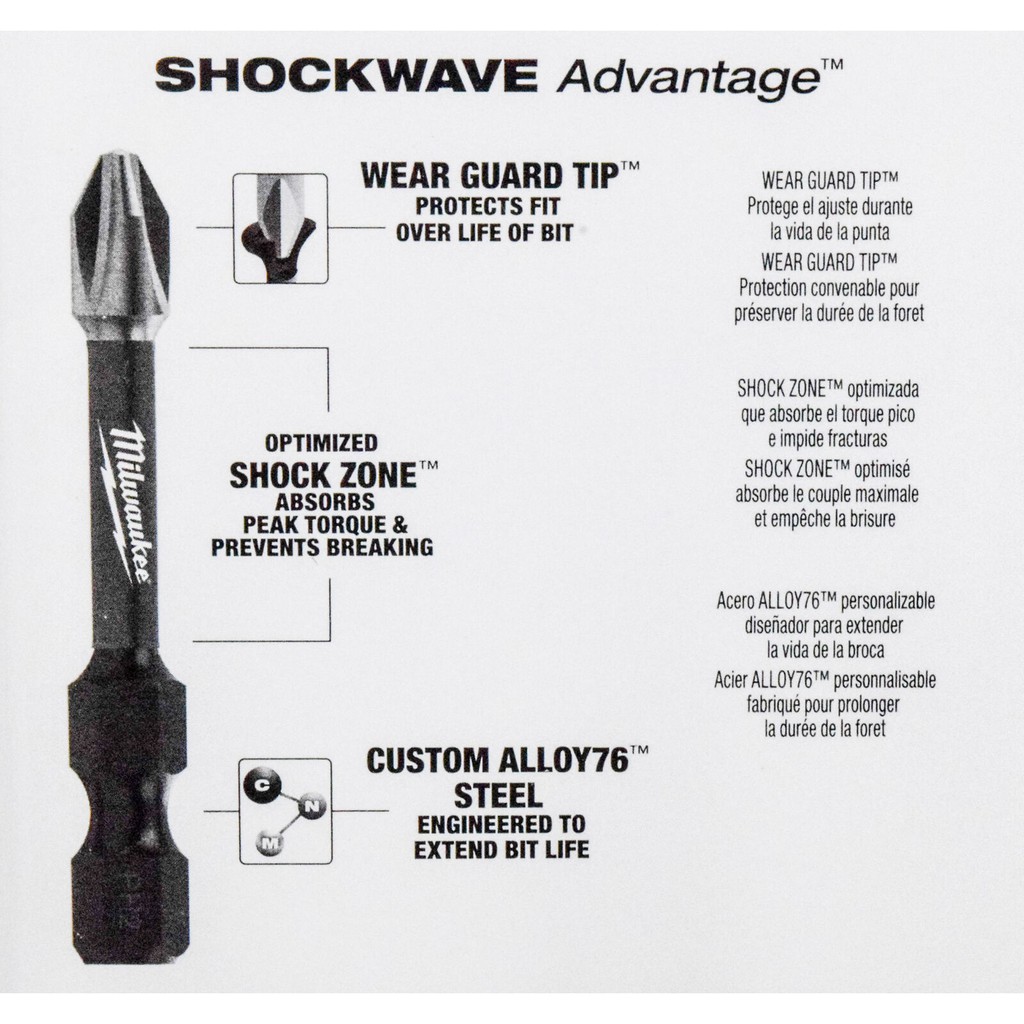 Bộ vít và mũi khoan chân lục giác Milwaukee 48-32-4013 Shockwave 50 mũi