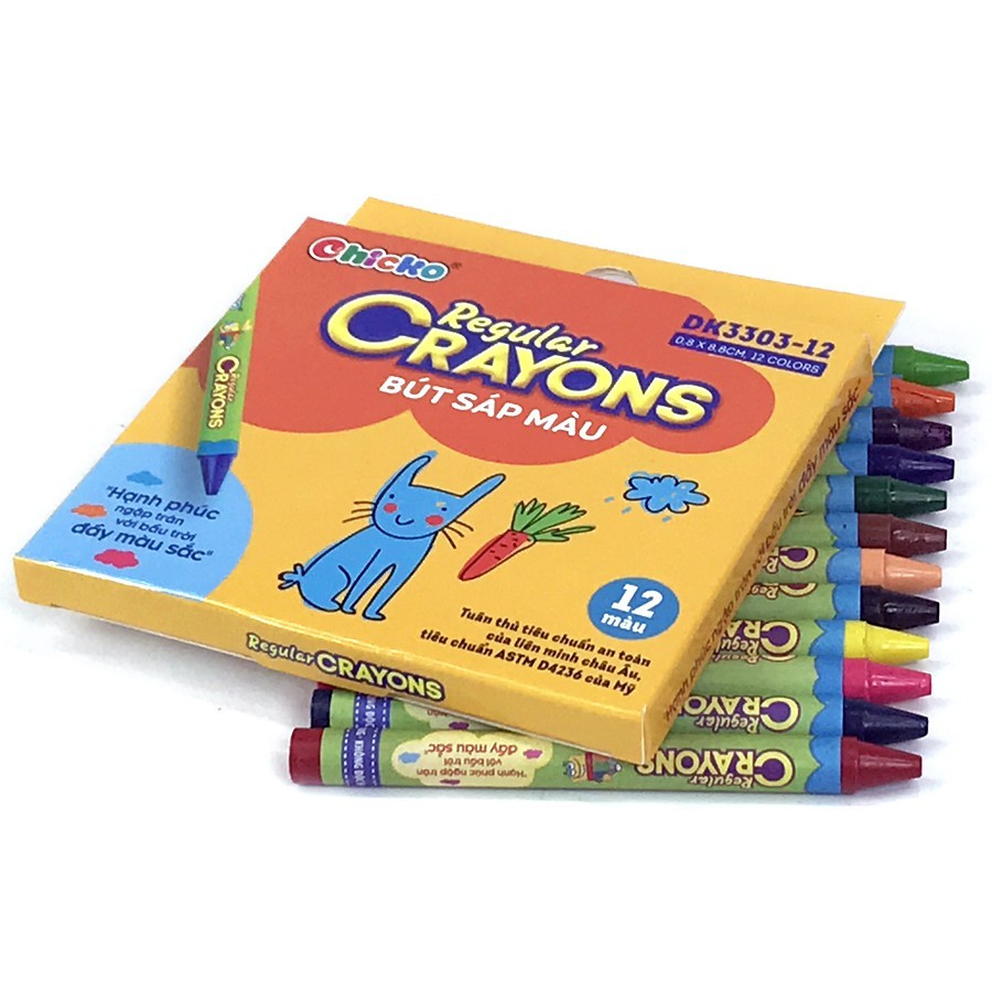 Bút Sáp Màu Duka: Reglar Crayons (12 Màu) DK3303-12