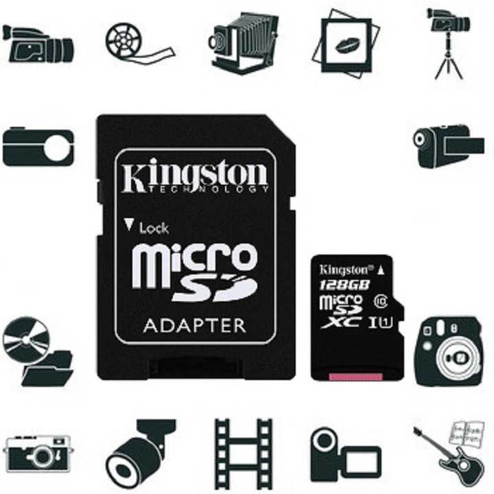 Thẻ nhớ MicroSD Kingston 128GB – MicroSD Class10 – Bảo hành 5 năm – CHÍNH HÃNG  – Kèm Adapter