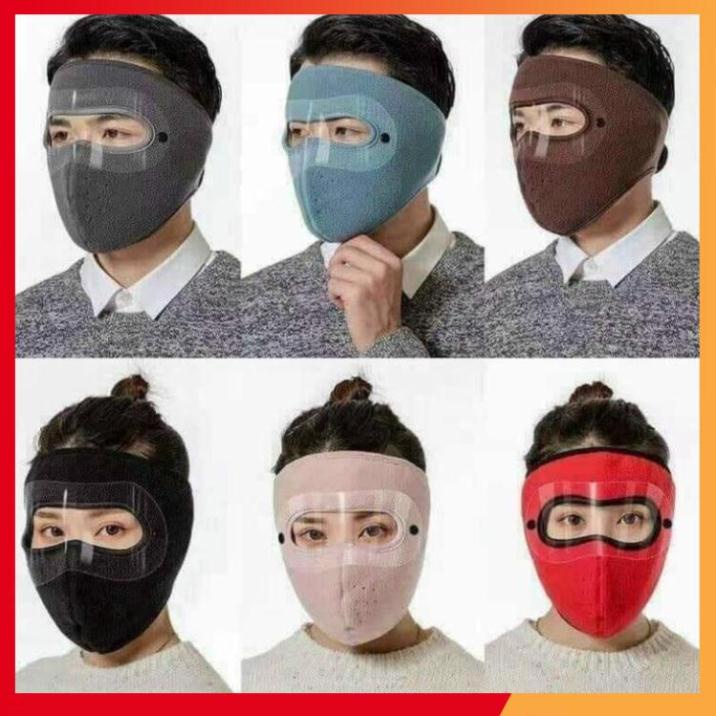 Khẩu trang ninja lót nỉ che kín mặt che tai chống nắng gió lạnh,có lỗ thông hơi ở miệng