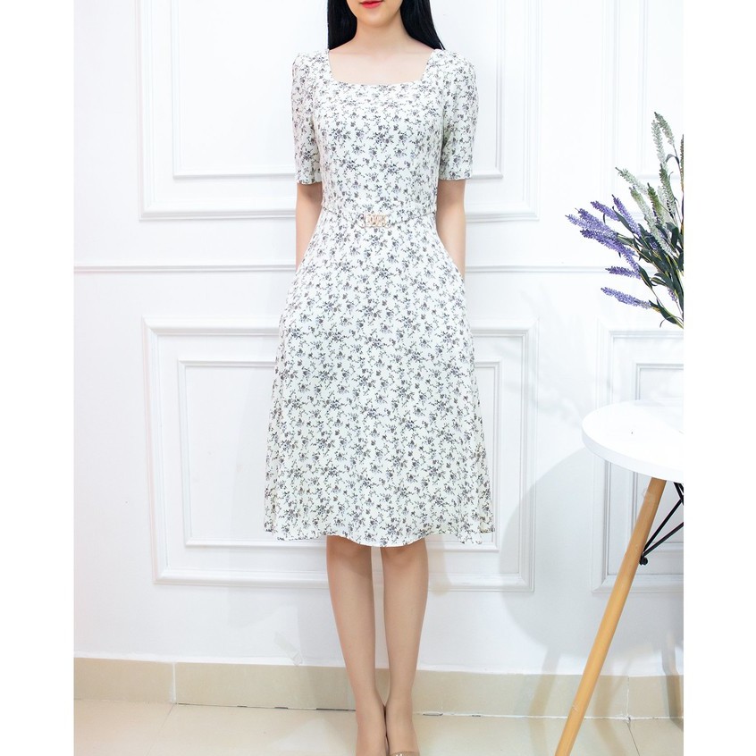 Váy hoa nữ Ullzang dáng dài dây thắt Eo - Đầm Công Sở Thiết Kế Dự Tiệc Dáng Xoè Tay Ngắn Dễ Thương -AMYRA DA057 | BigBuy360 - bigbuy360.vn