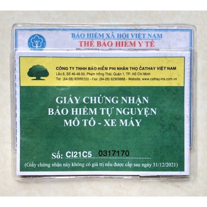 Vỏ bọc Thẻ bảo hiểm Y tế - Bảo hiểm xe máy