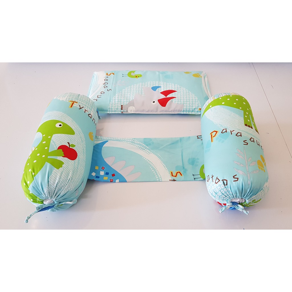 Bộ gối và chặn giặt máy ruột gòn tấm vỏ cotton Hàn Quốc Viet Kids giúp bé không bị méo đầu và tránh giật mình