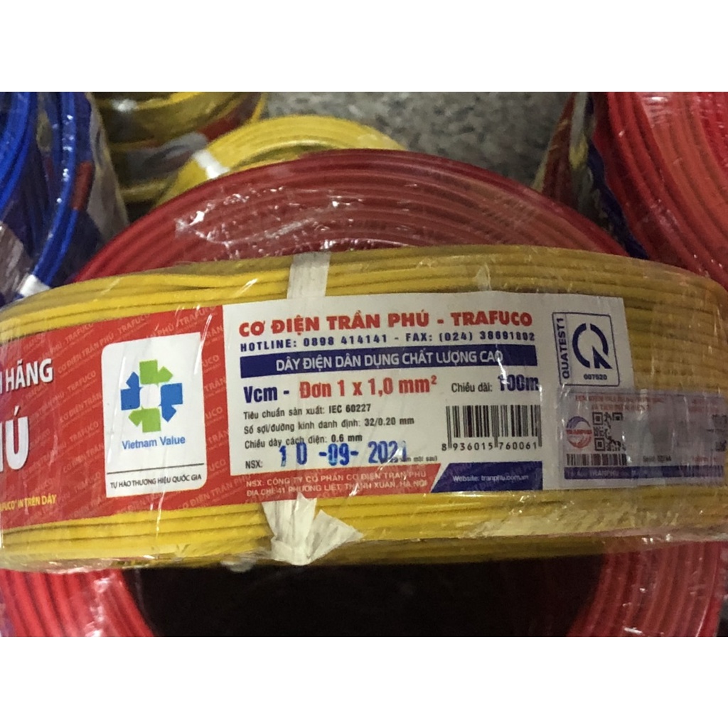 Dây điện Trần Phú - dây đơn 1x1, 1x1.5, 1x2.5 - Minh Hùng