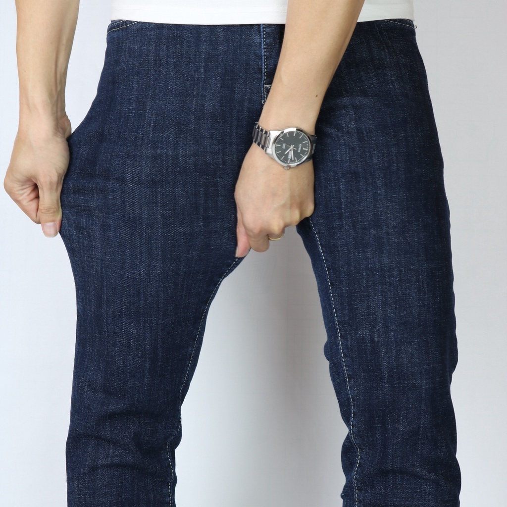 Quần Jean Nam Xanh Đen Đậm Chất Jeans Cao Cấp Co Giãn Tốt Form Slimfit _X090