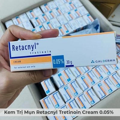 RETACNYL - Tretinoin 0.025%  0.05%  Kem ngừa mụn, chống lão hóa Retacnyl Tretinoin Cream 30g