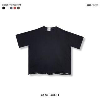 UNISEX Áo phông basic rách gấu TSS971
