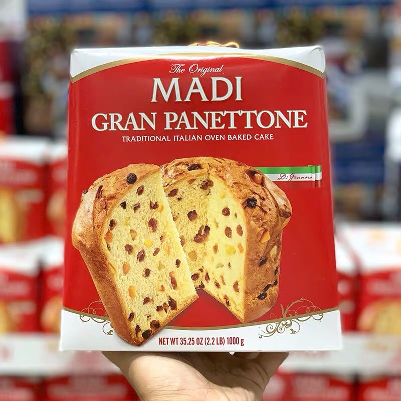 Bánh Ý MADI GRAN PANETTONE Nhân Nho Và Trái Cây 1kg - Thơm Ngon Mềm Xốp