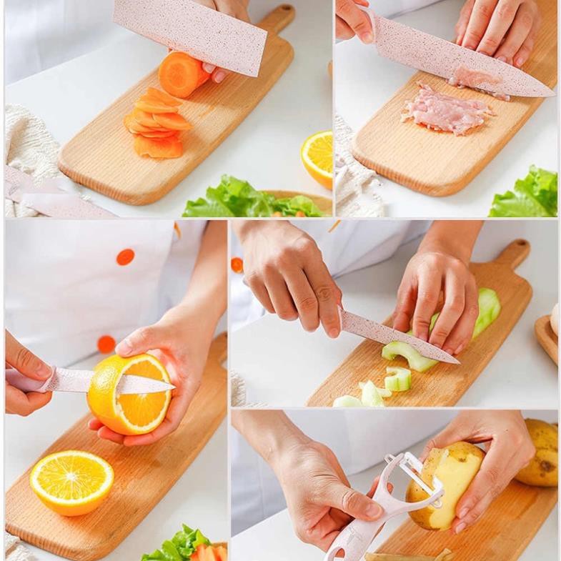 Bộ dao kéo EVERIERH lúa mạch cao cấp 6 món chi tiết chuyên dụng cho căn bếp